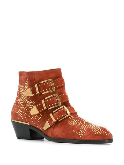 Shop Chloé Susanna Ankle Boots - Orange