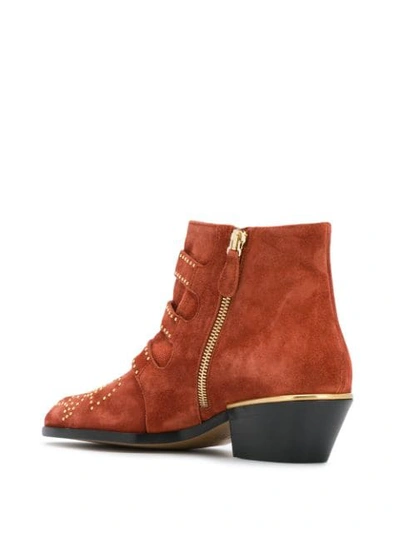 Shop Chloé Susanna Ankle Boots - Orange
