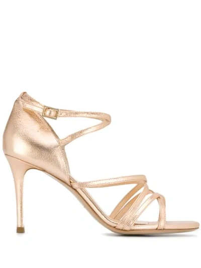 Shop Fabio Rusconi Heeled Spatola Sandals - Gold