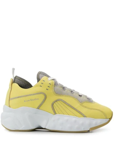 Shop Acne Studios Manhattan Nappa Leather Sneakers In Yellow