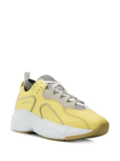 Shop Acne Studios Manhattan Nappa Leather Sneakers In Yellow