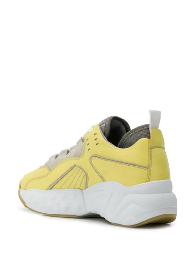 ACNE STUDIOS MANHATTAN NAPPA LEATHER SNEAKERS - 黄色