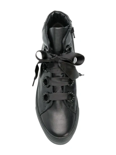 Shop Kennel & Schmenger Bow Lace-up Sneakers In Black