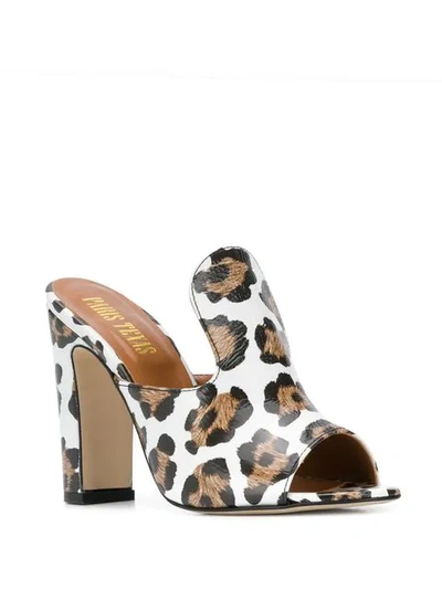 PARIS TEXAS ANIMAL PRINT SANDALS - 白色