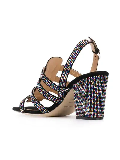 Shop Sergio Rossi Stud Detailed Sandals In Black