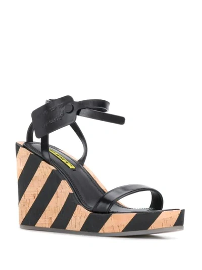 OFF-WHITE STRIPED WEDGES - 黑色