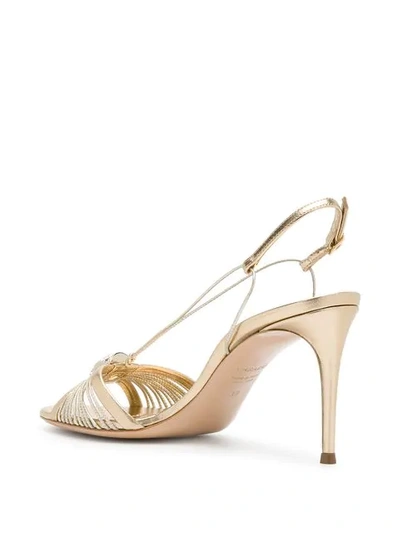 Shop Casadei Crystal-embellished Sandals - Gold