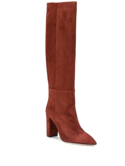 Shop Paris Texas Chunky Heel Boots In Brown