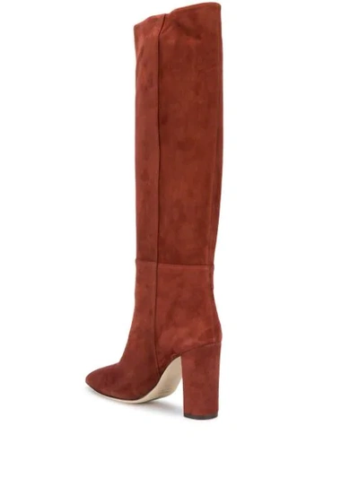 Shop Paris Texas Chunky Heel Boots In Brown