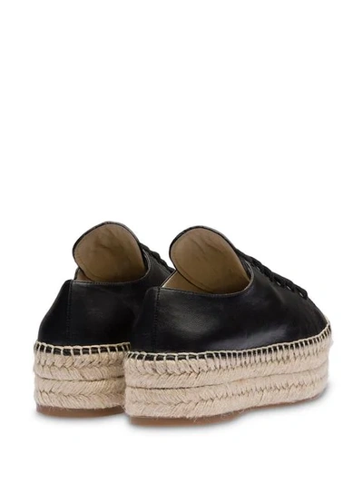 Shop Prada Madras Platform Sneakers In Black