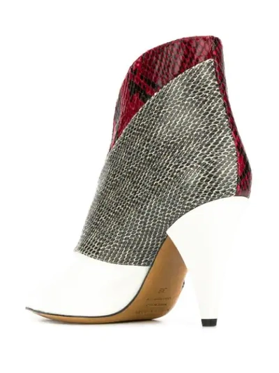 Shop Isabel Marant Archenn Snakeskin Boots In White