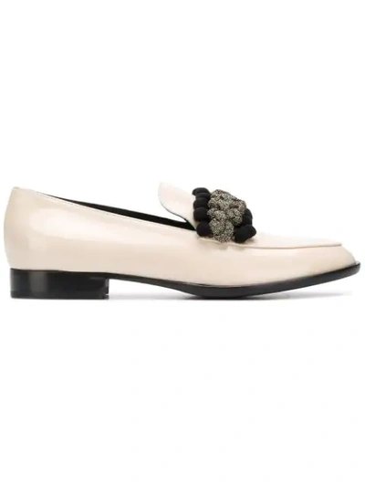 Shop Agl Attilio Giusti Leombruni Braided Detail Loafers In Neutrals