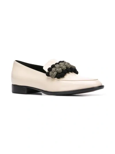 Shop Agl Attilio Giusti Leombruni Braided Detail Loafers In Neutrals