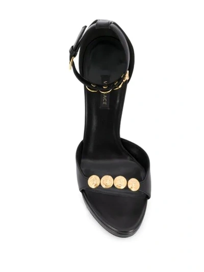 Shop Versace Medusa Stud Sandals In Black