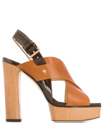 Shop Jimmy Choo Aix Sandals In Brown