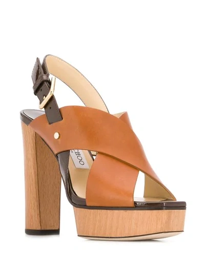 Shop Jimmy Choo Aix Sandals In Brown