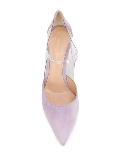 Shop Gianvito Rossi Plexi 85mm Pumps In Purple