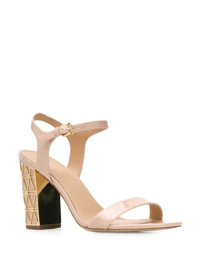 Shop Michael Michael Kors Beekman Block Heel Sandals In Neutrals