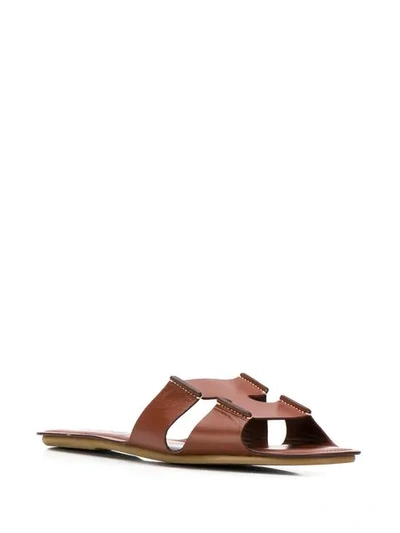 RODO FLAT SLIDES - 棕色