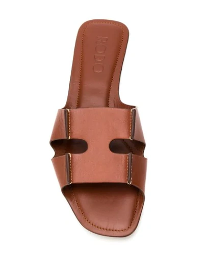 RODO FLAT SLIDES - 棕色