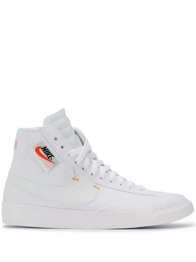 Shop Nike Blazer Mid Rebel High Top Sneakers In 102 White Black