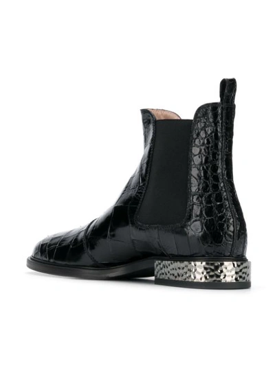 Shop Alberto Gozzi Embossed Surface Boots - Black