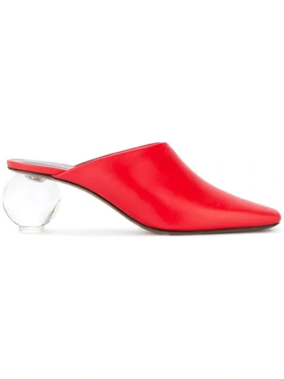 Shop Neous Square Tip Mules In Red
