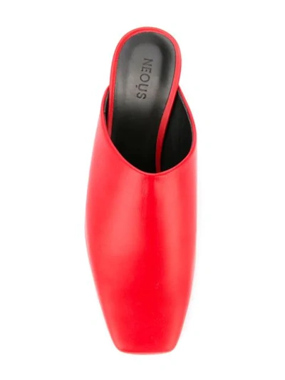 Shop Neous Square Tip Mules In Red