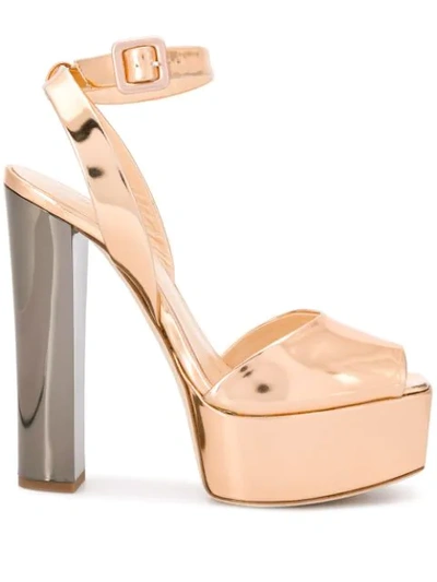 Shop Giuseppe Zanotti Betty Platform Sandals - Gold