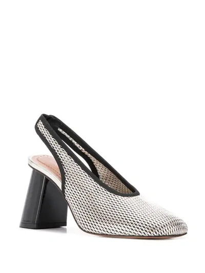 Shop Marni Mesh Pumps In Silver