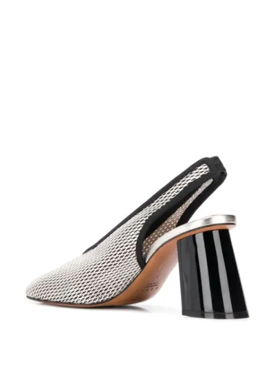 Shop Marni Mesh Pumps In Silver