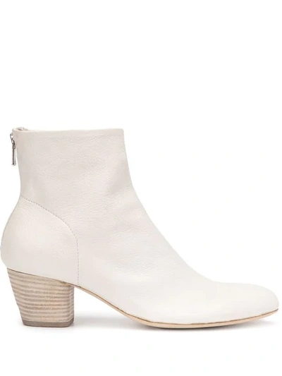Shop Officine Creative Back Zip Ankle Boots In White