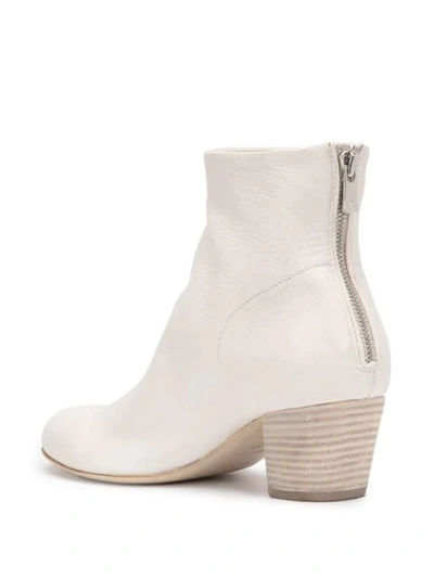 OFFICINE CREATIVE BACK ZIP ANKLE BOOTS - 白色