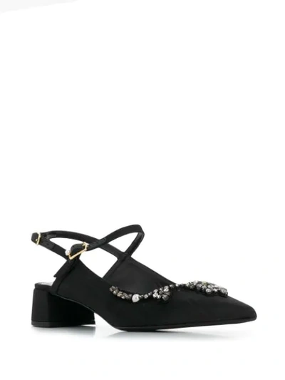 Shop Erdem Pointed Sandals In Black