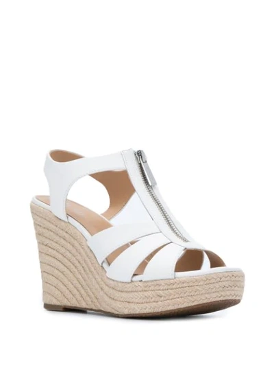 Shop Michael Michael Kors Berkley Wedge Sandals In White