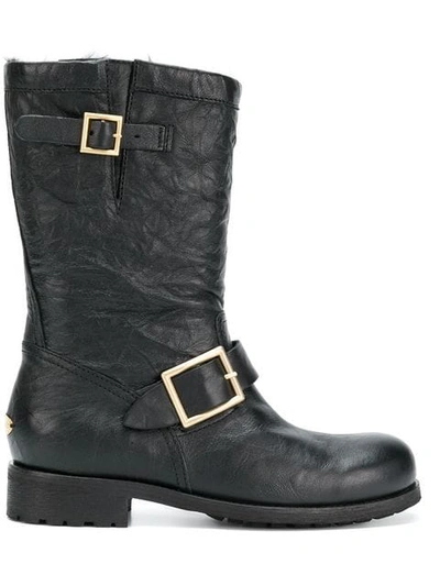 Shop Jimmy Choo Biker Boots In Black