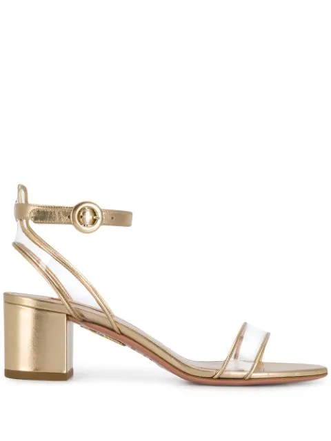 clear and gold sandals