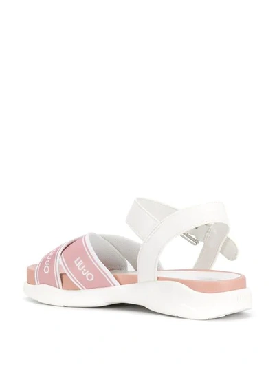 Shop Liu •jo Crossover Strap Sandals In Pink