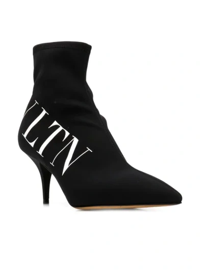 Shop Valentino Vltn Sock Booties In Black