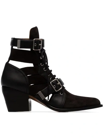 Shop Chloé Reilly 60mm Cut-out Boots In Black