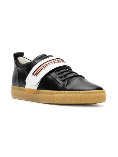 Shop Lanvin Low-top Touch-strap Sneakers In Black
