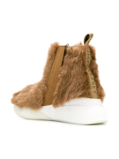 Shop Stella Mccartney Ankle Faux-fur Boots In 2374 Brown