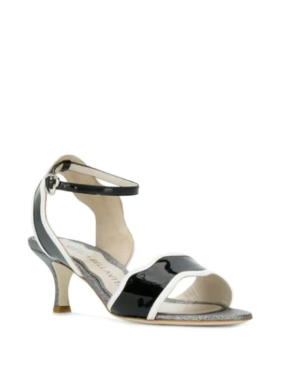 Shop Francesca Bellavita Stardust Kitten Heel Sandals In Black