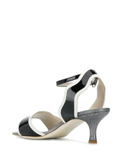 Shop Francesca Bellavita Stardust Kitten Heel Sandals In Black