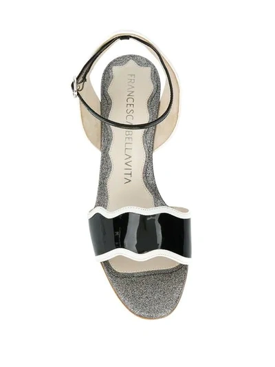 Shop Francesca Bellavita Stardust Kitten Heel Sandals In Black