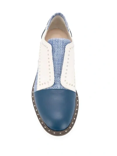 Shop Lorena Antoniazzi Riveted Loafers In Blue