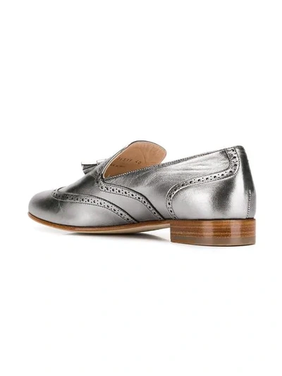 Shop Fabiana Filippi Metallic Tassel Loafers In Silver