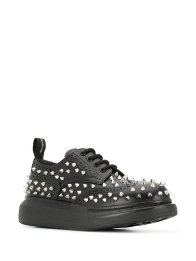 ALEXANDER MCQUEEN SPIKE LACE-UP SNEAKERS - 黑色