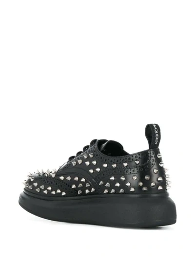 ALEXANDER MCQUEEN SPIKE LACE-UP SNEAKERS - 黑色