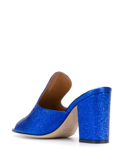 Shop Paris Texas Cracked Effect Slip-on Sandals In Blue